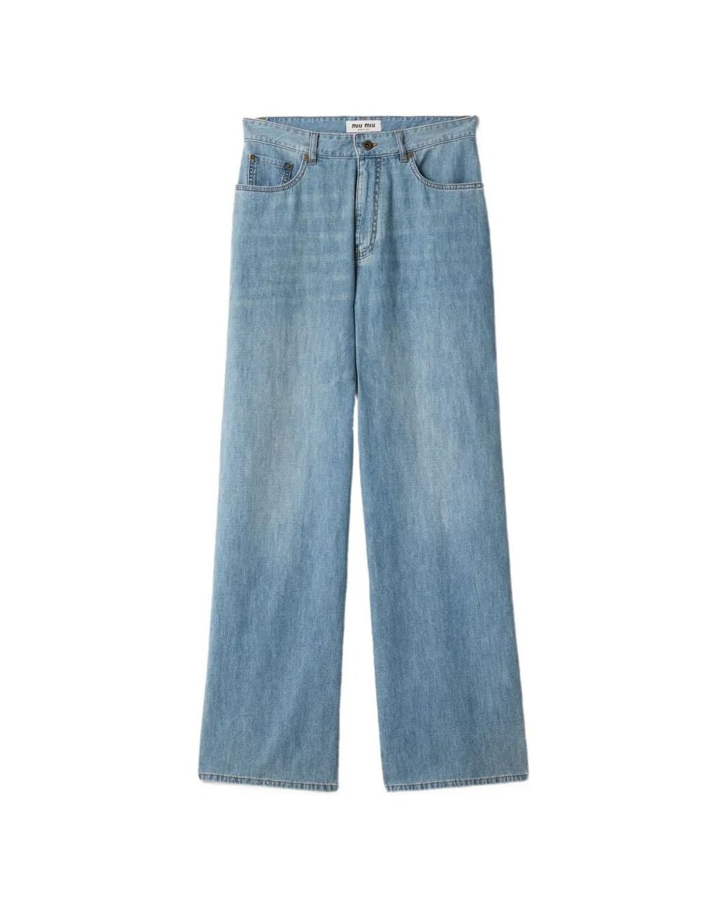 Miu Miu Blue Chambray Pants