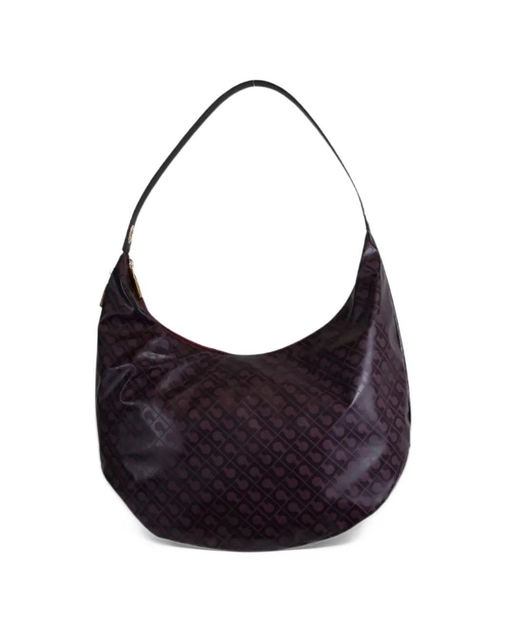 Gherardini Black Medium Hobo Monogram Shoulder Bag