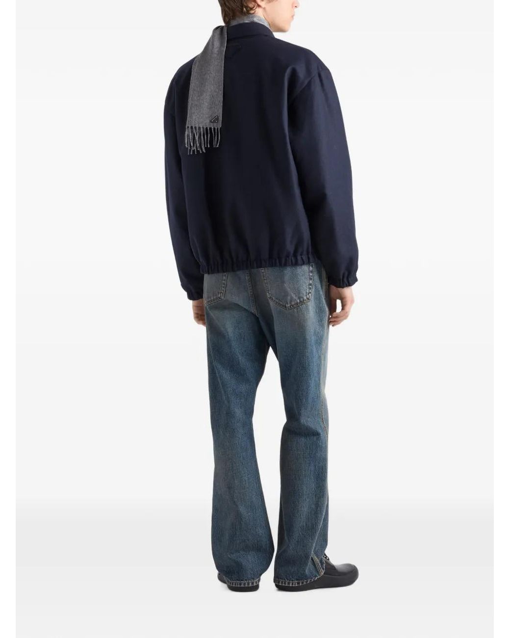 Prada Blue Re-Wool Blouson Jacket for men