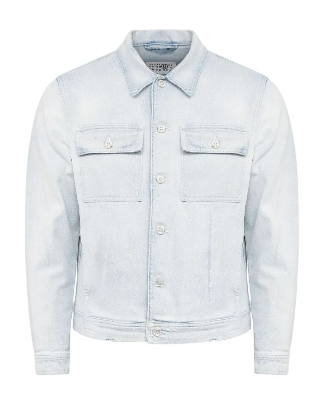 MM6 by Maison Margiela Blue Button-Front Denim Jacket for men