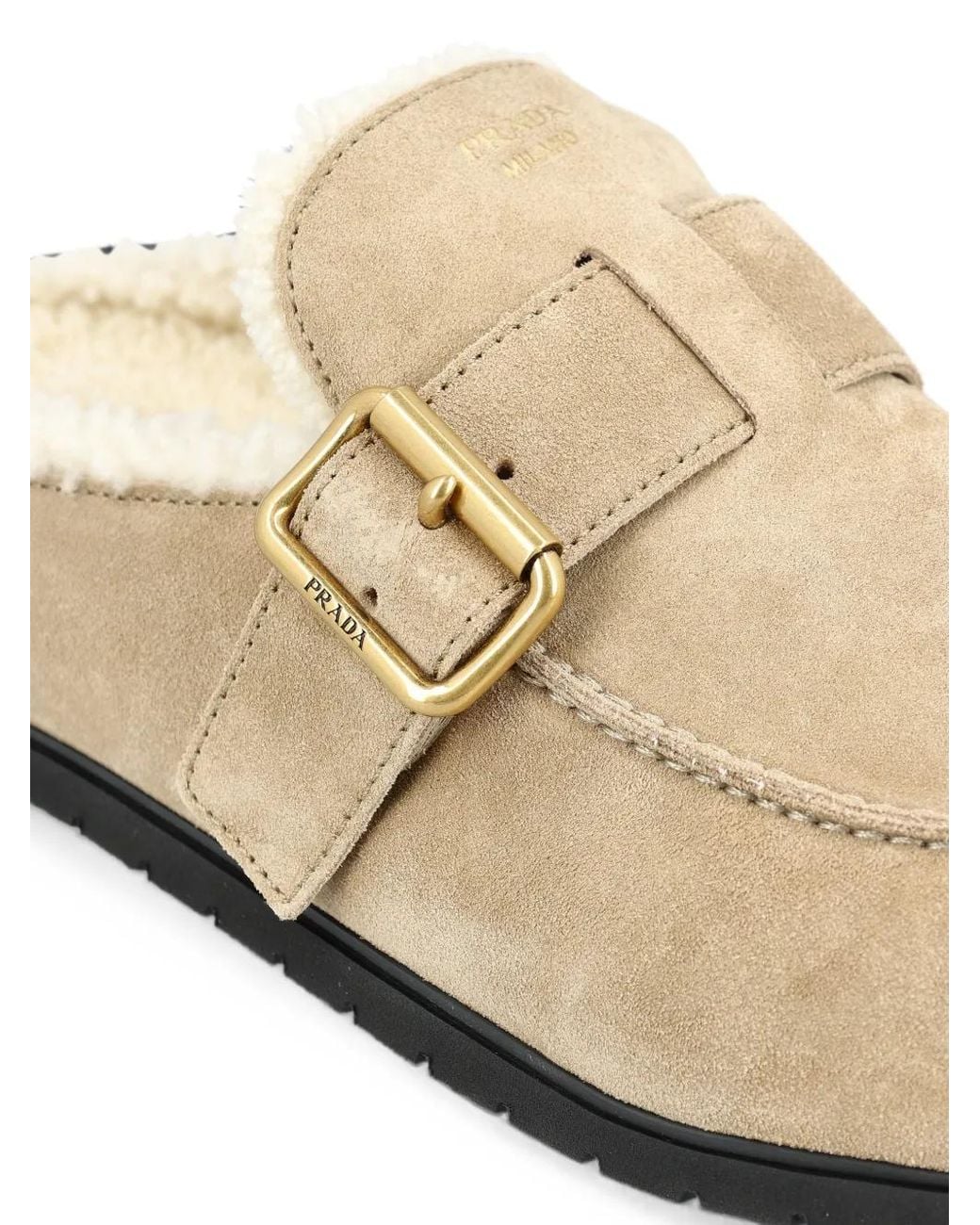 Prada White Suede Mules
