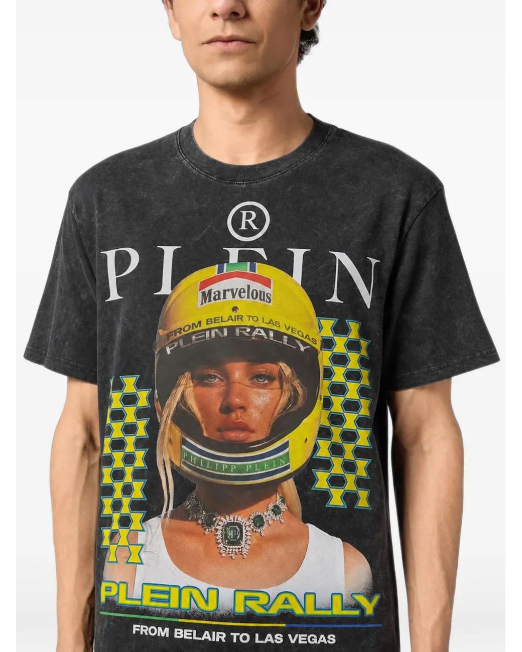 Philipp Plein Black T-Shirt Las Vegas Rally for men