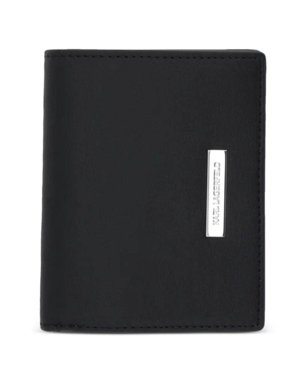Karl Lagerfeld Black Logo-Print Wallet