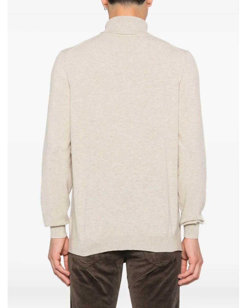 Fedeli Natural Cashmere Roll-Neck Top for men