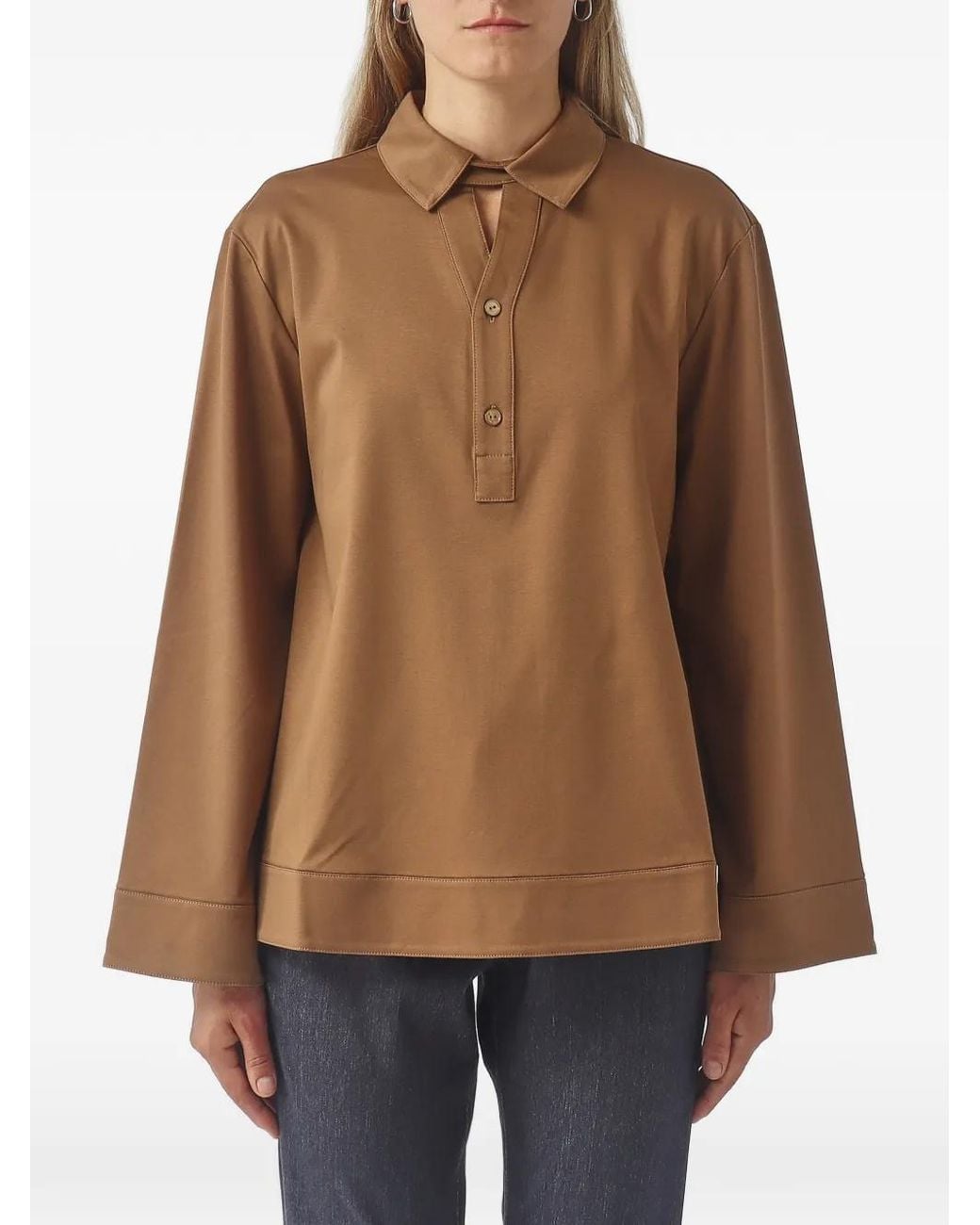 Max Mara Brown Polo À Manches Longues
