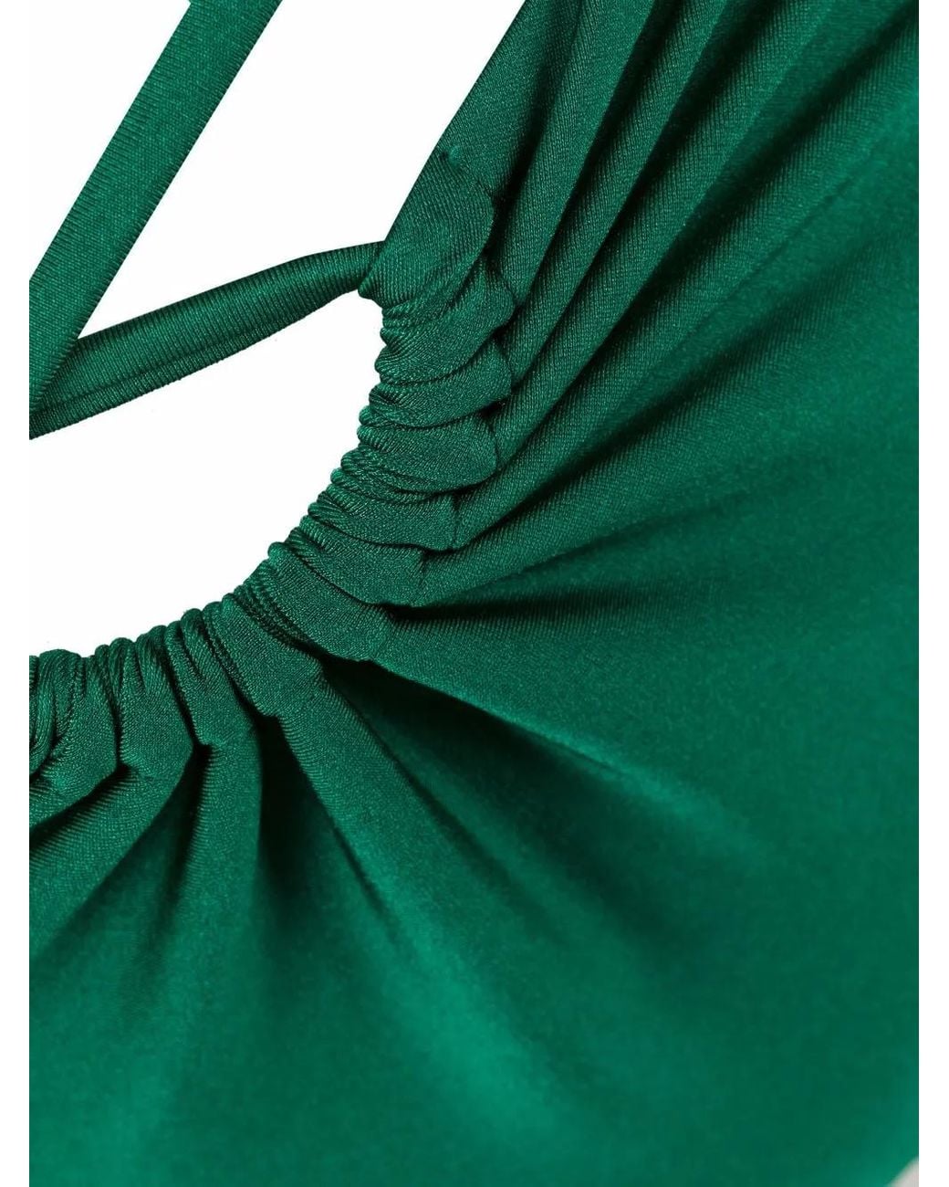 Noire Swimwear Green Lattice-Strap Halterneck Swimsuit