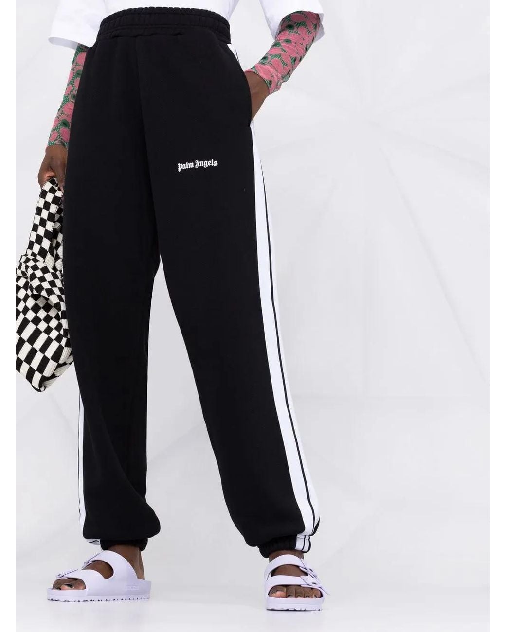 Palm Angels Black Logo-Print Track Pants