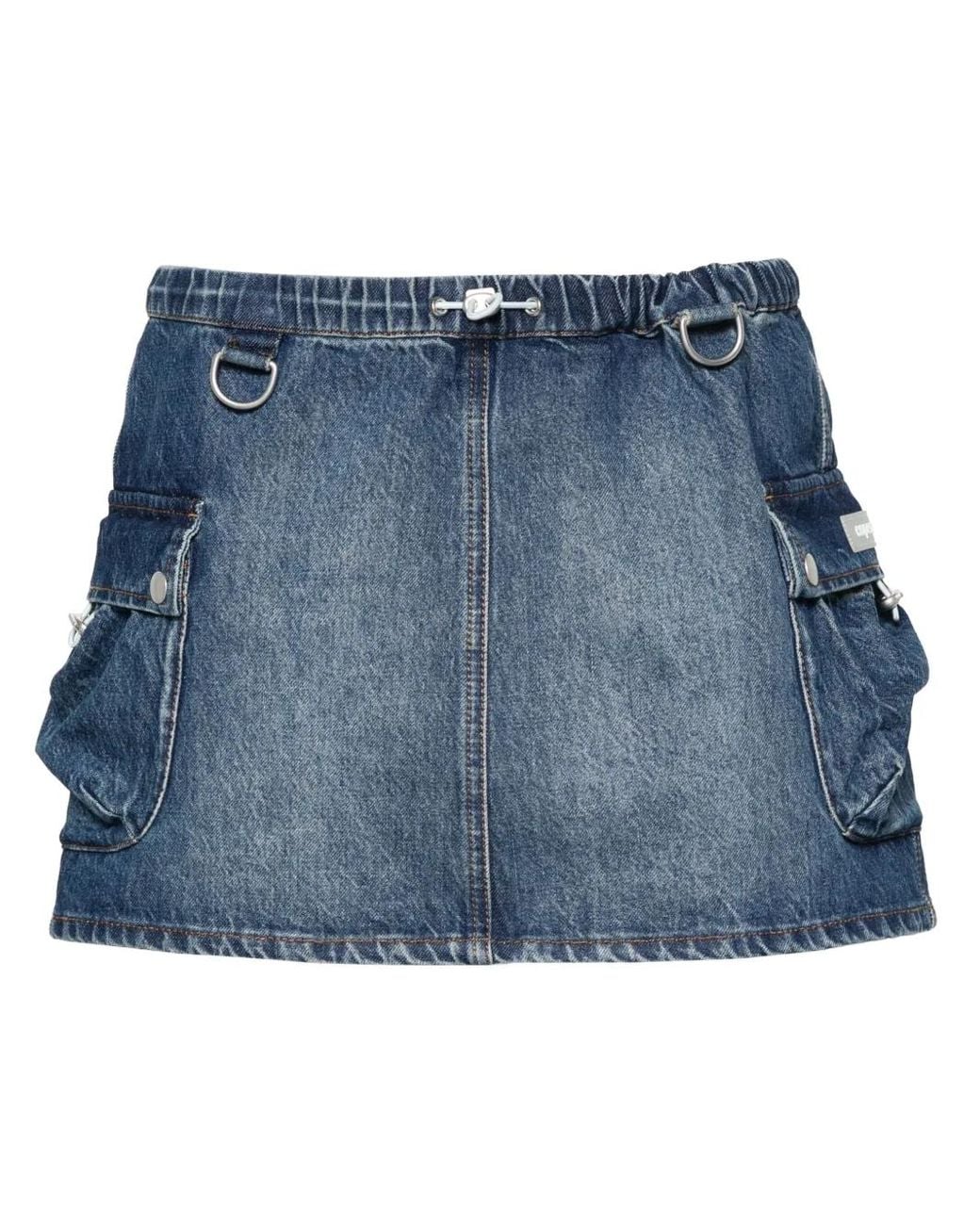 Coperni Blue Denim Cargo Mini Skirt