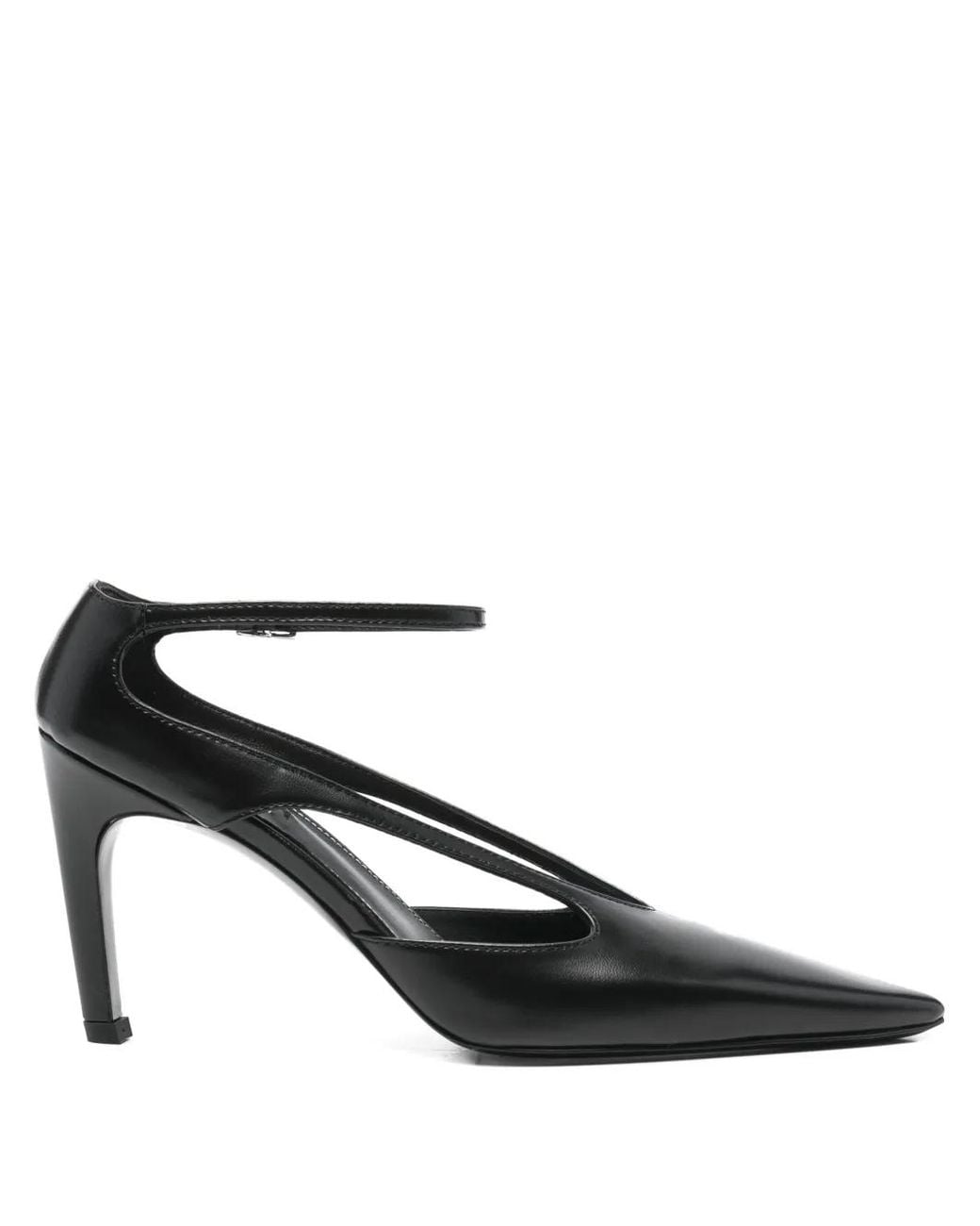Totême Black Leather Stiletto Pumps