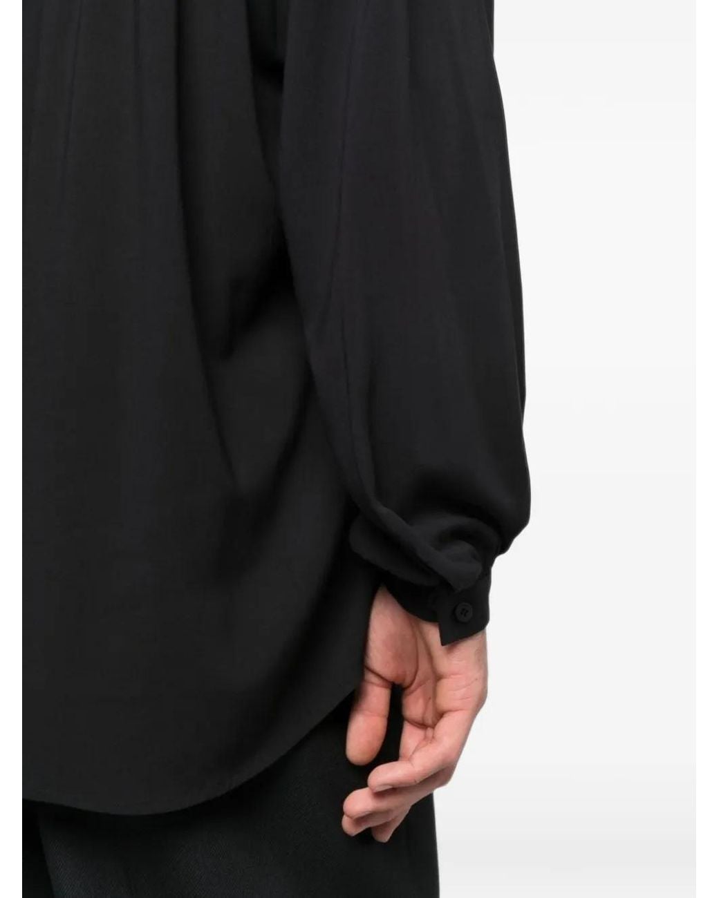 Tessitura Black The Folds Oversized Shirt for men