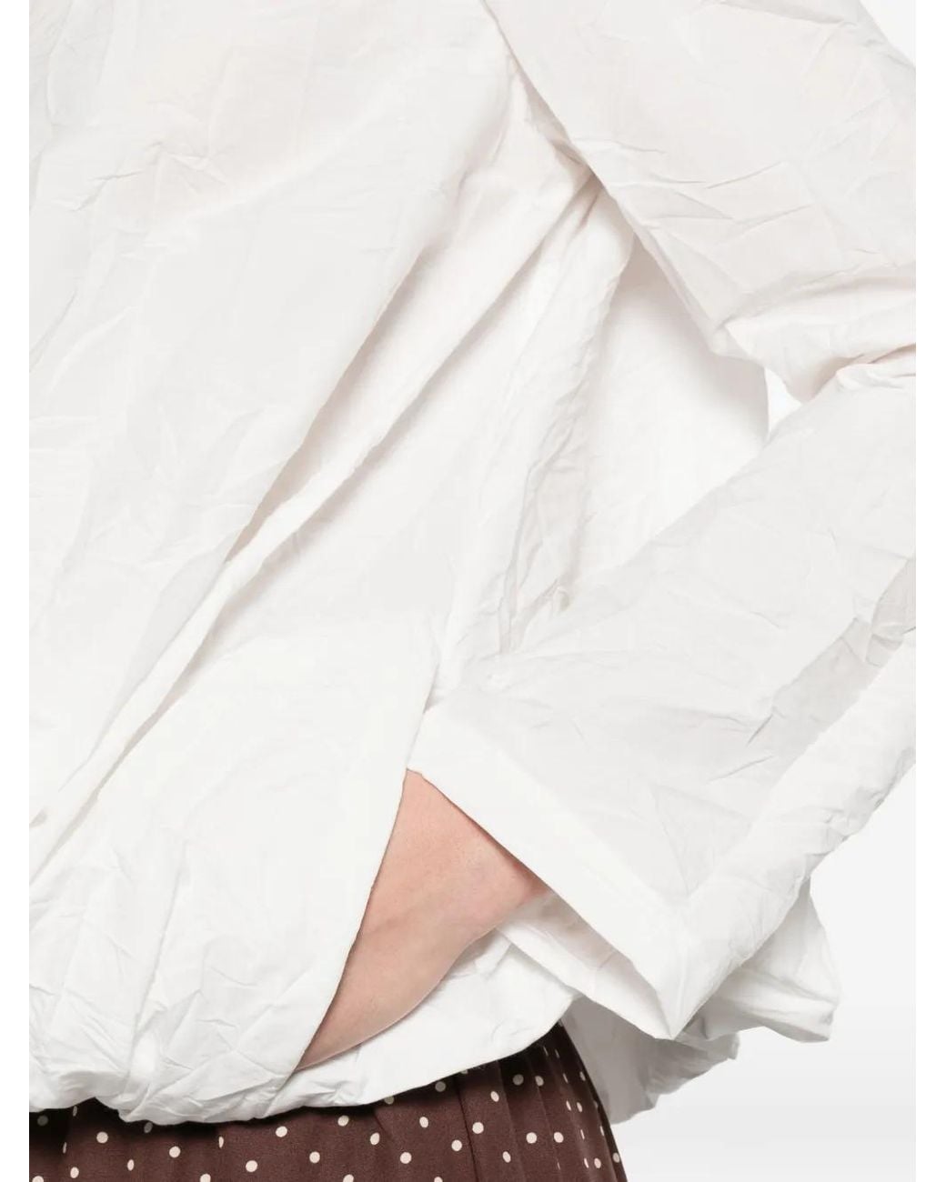 Apuntob White Drawstring-Hem Jacket