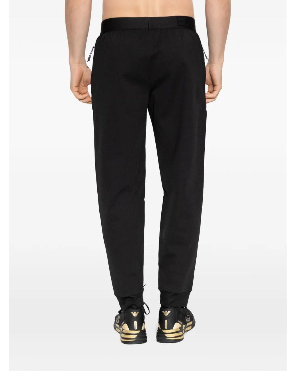 Pantaloni Sportivi Con Applicazione di EA7 in Black da Uomo