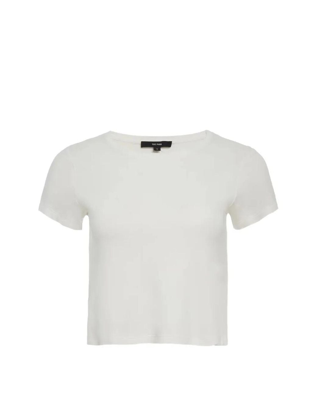 The Park White T-Shirt Crop Corrie À Logo Brodé
