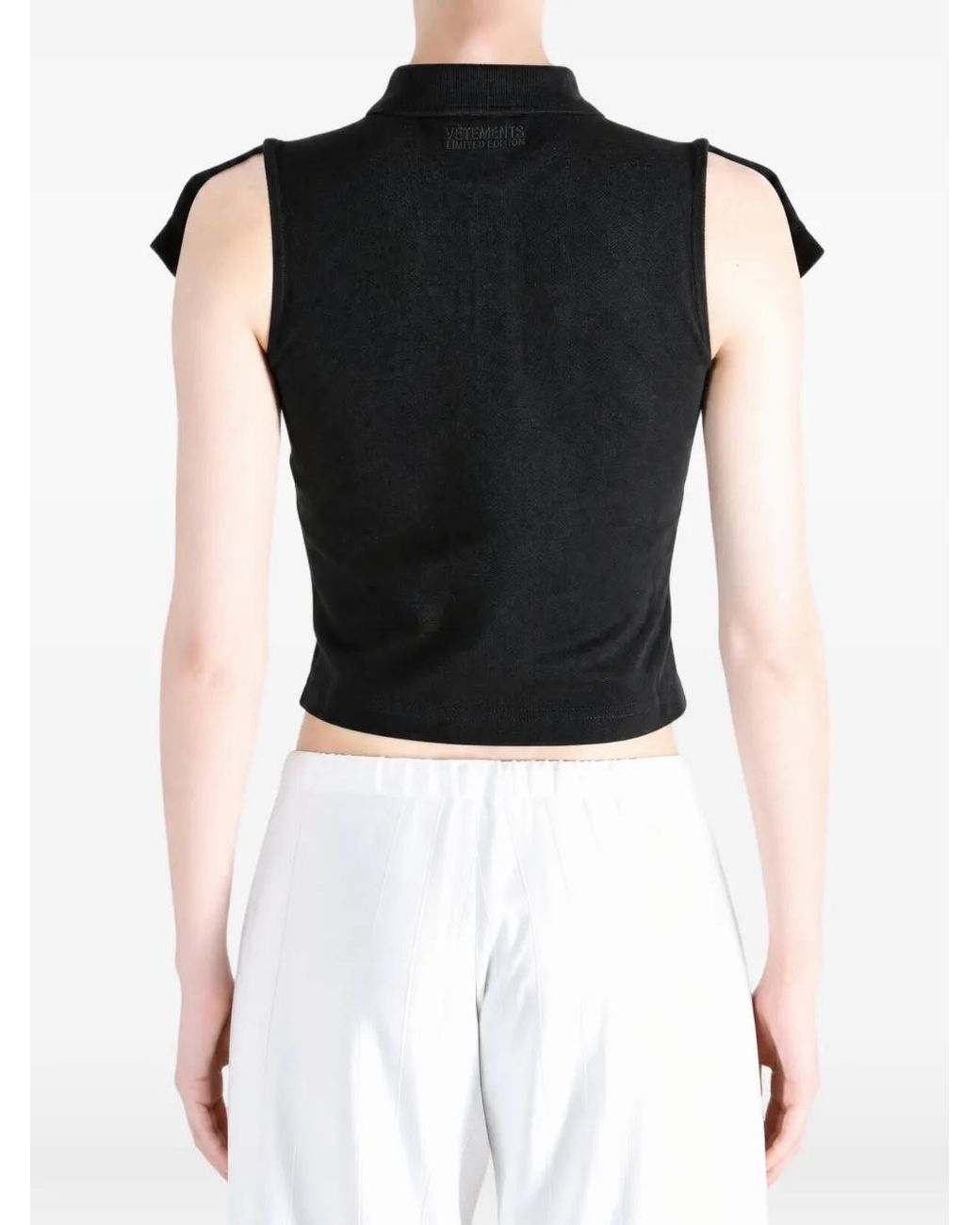 Vetements Black Logo-Embroidered Polo Shirt