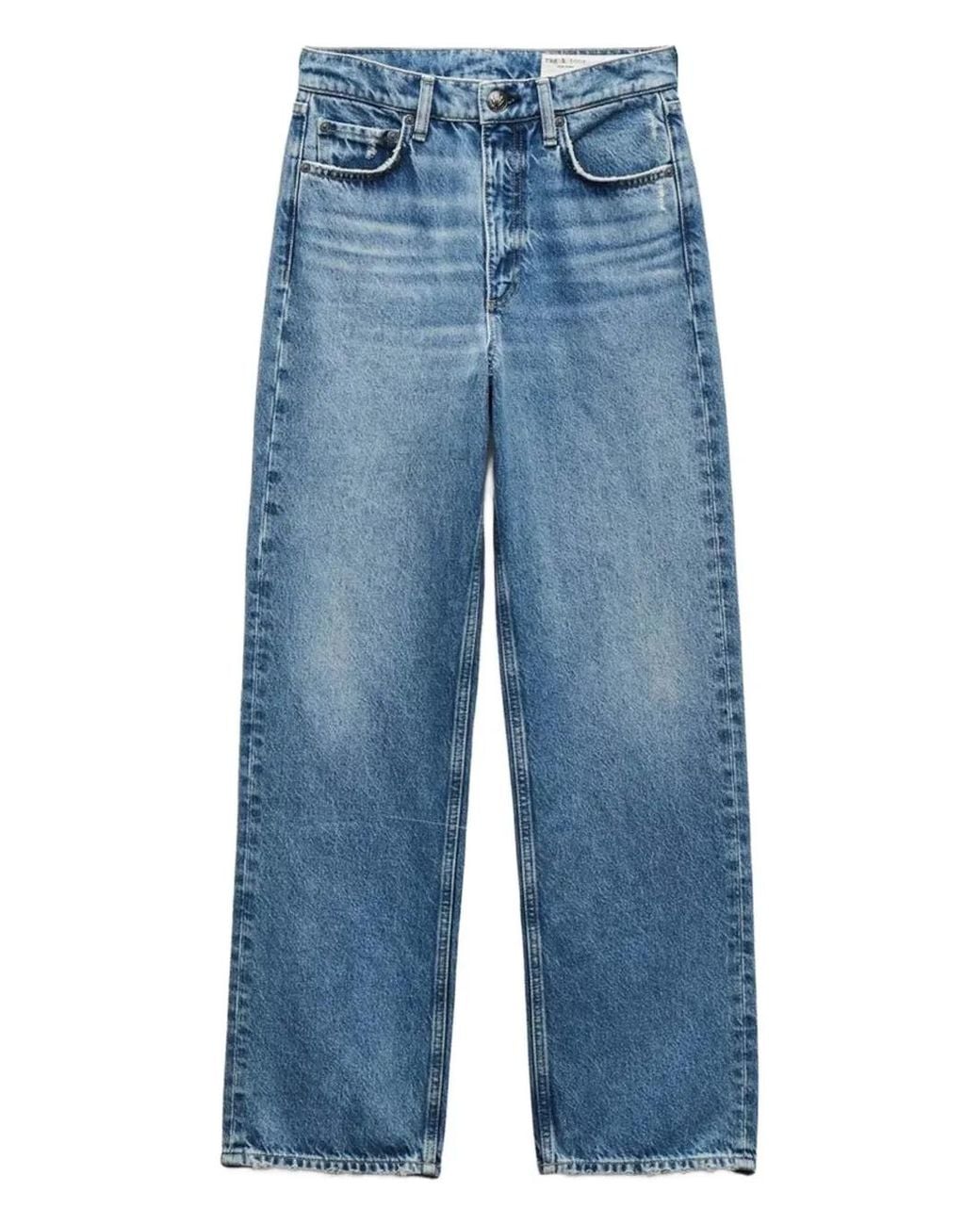 Rag & Bone Blue Straight-Leg Jeans