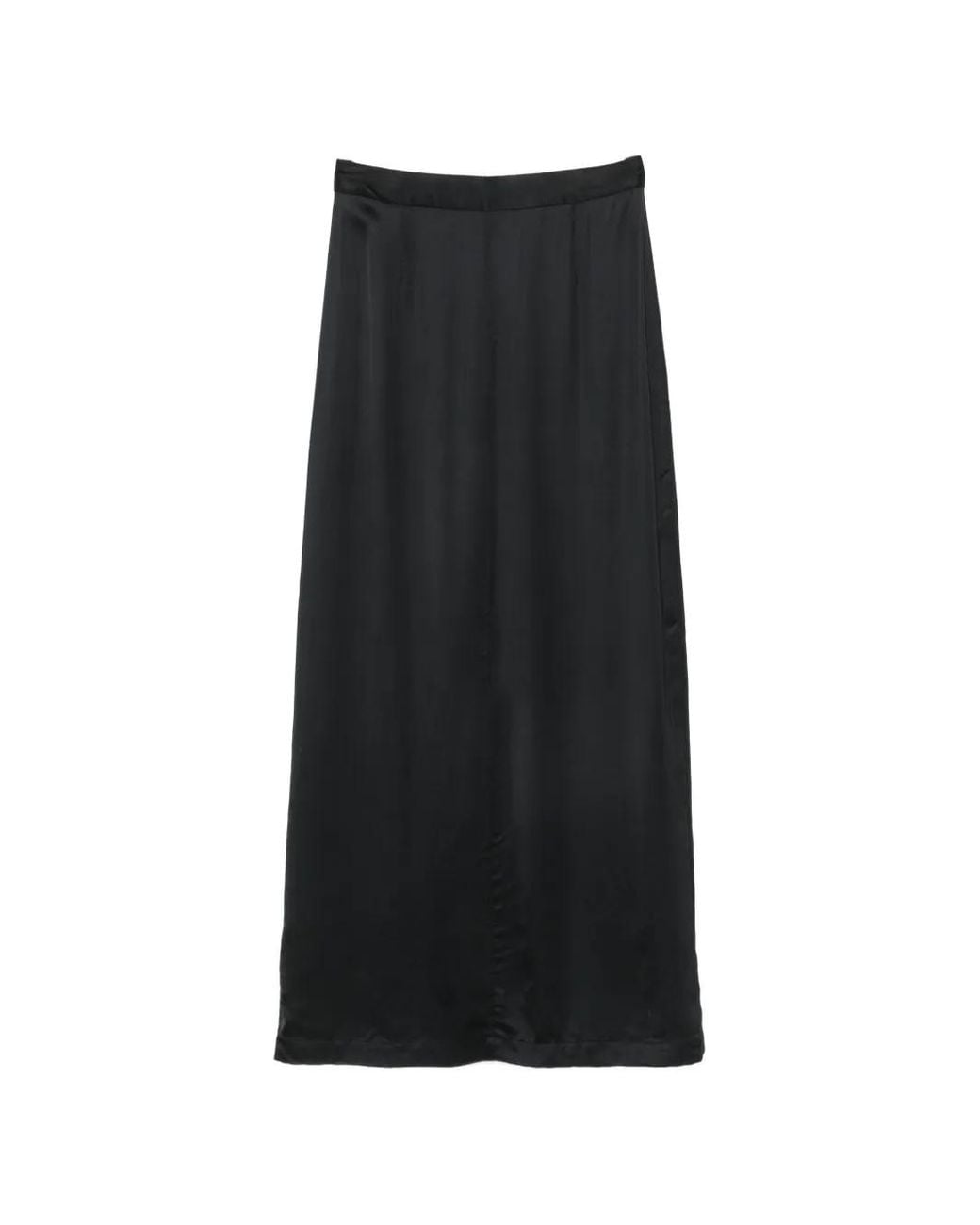 Lutz Huelle Black Column Zip-Up Maxi Skirt