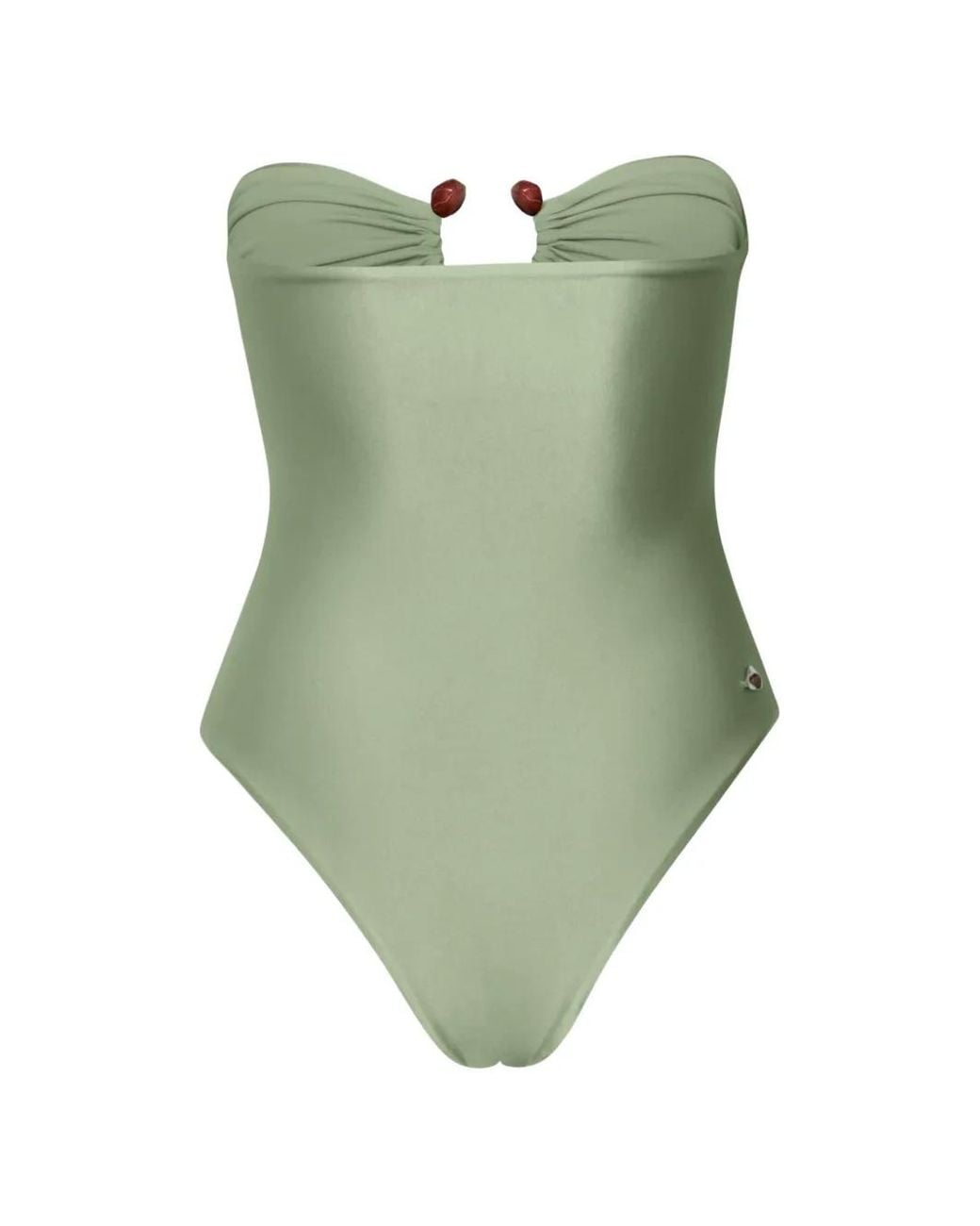 Baobab Green Tika Ring-Detail Cutout Swimsuit