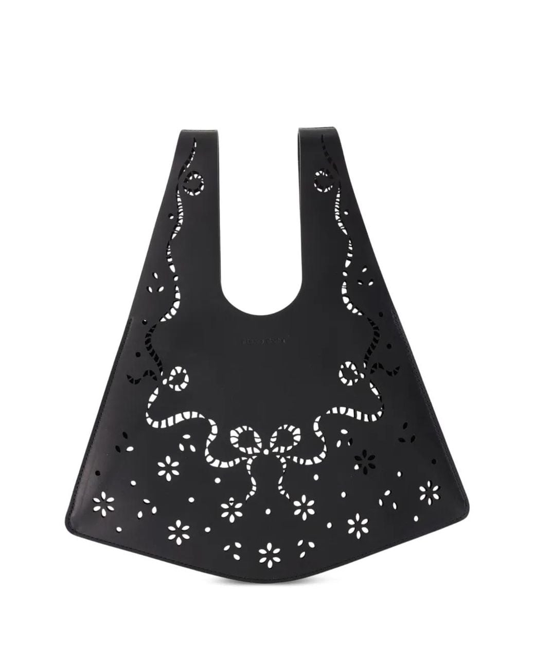 Simone Rocha Black Mini Lasercut Shopper Tote Bag