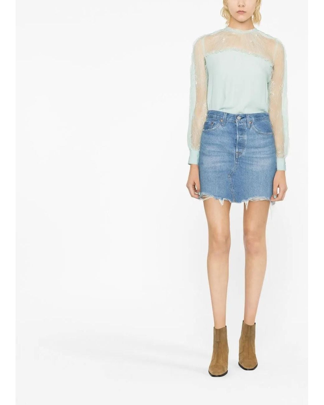 Pinko Green Lace-Panel Blouse