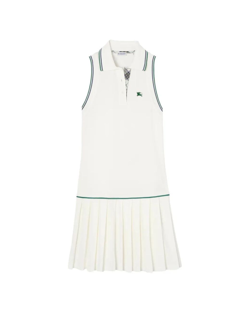 Burberry White Robe De Tennis En Coton Piqué