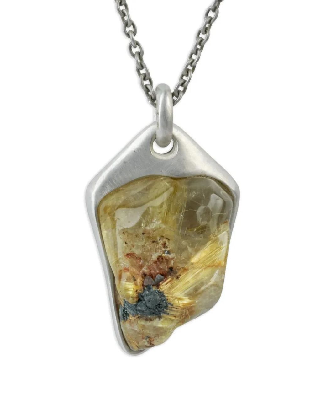 Parts Of 4 Metallic Halos Rutilated Quartz Necklace