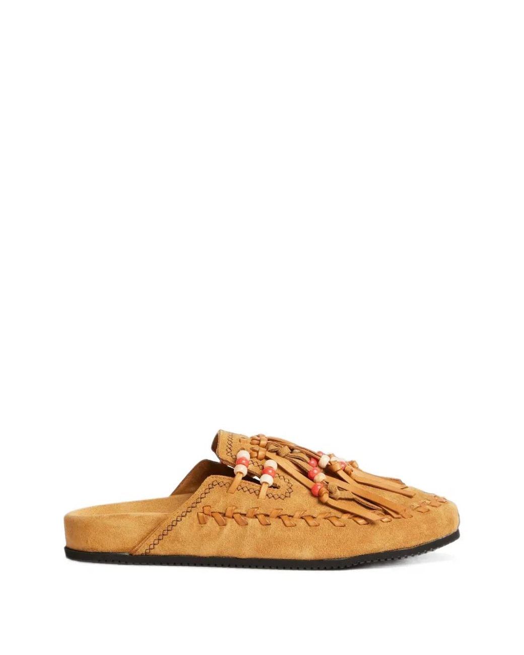 Alanui Brown The Journey Beaded Fringed Mules