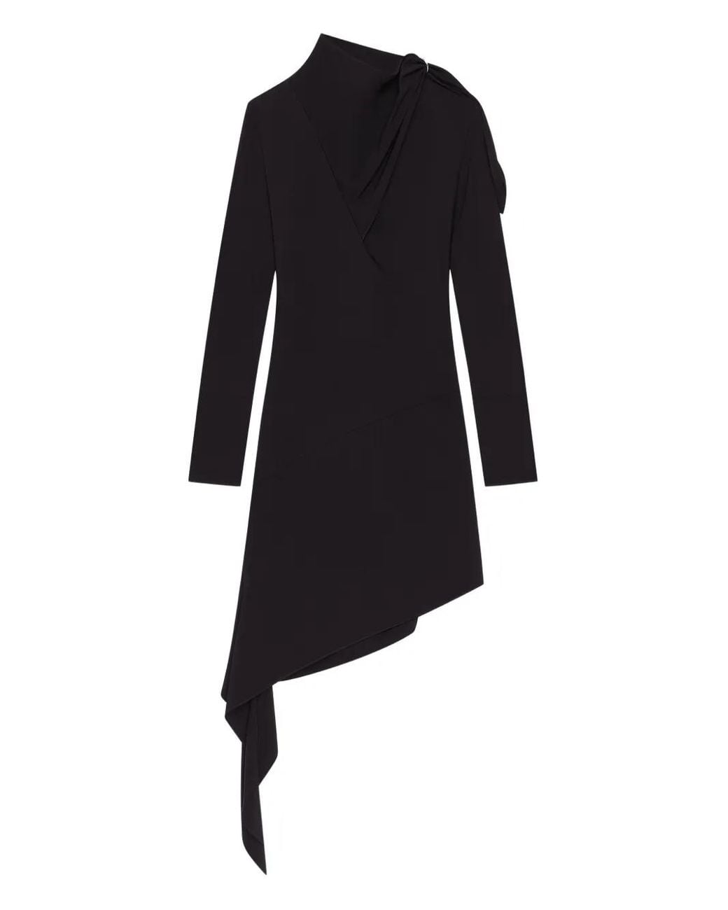 Courreges Black Knotted Satin Dress