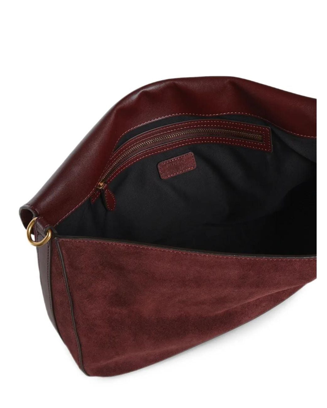 Pinko Purple Love Birds Suede Shoulder Bag