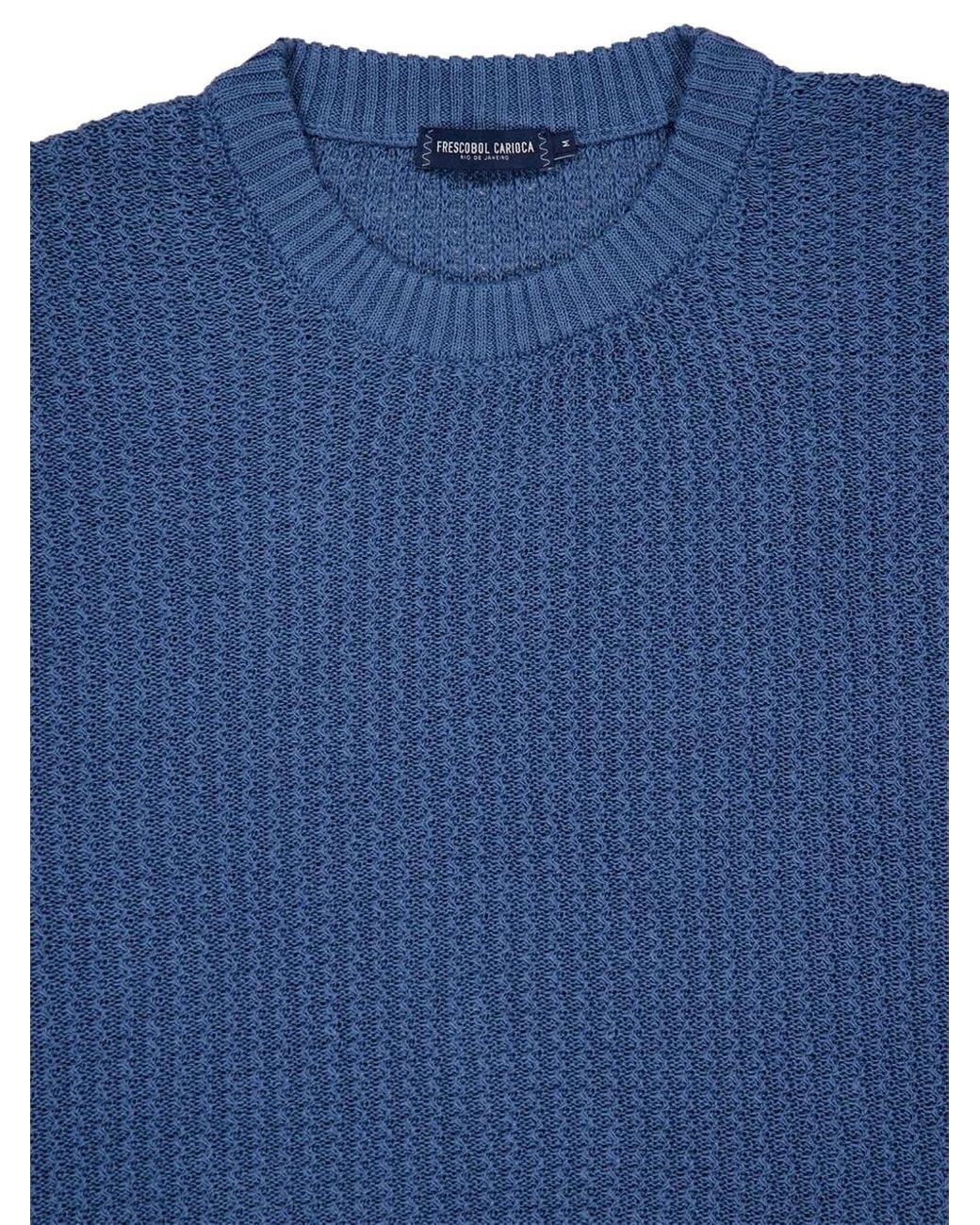 Frescobol Carioca Blue Crew-Neck Sweater for men