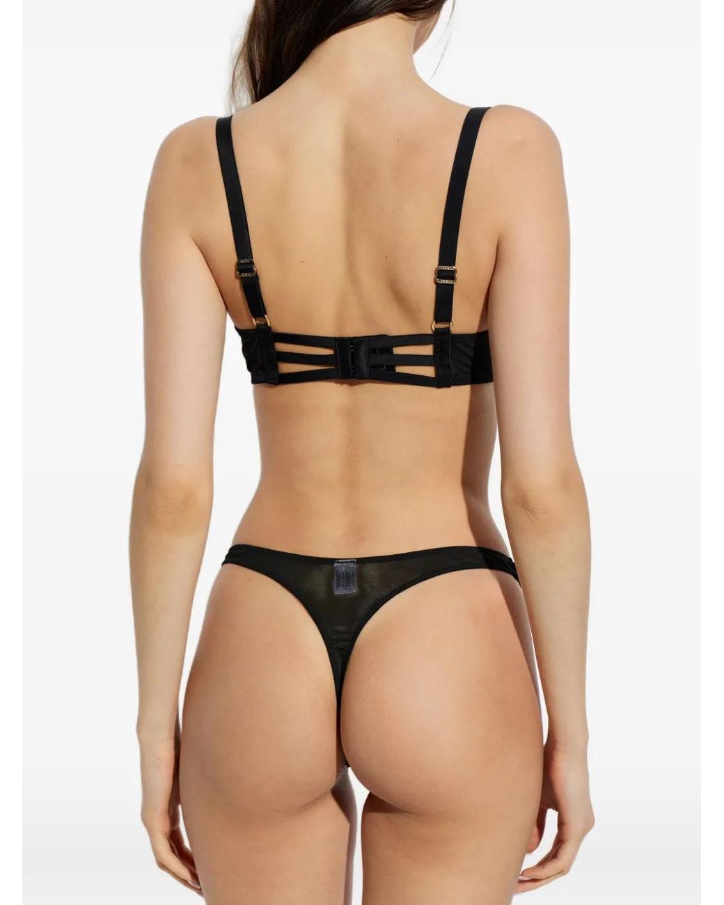Heist Black Nieve Flocked Mesh Bralette