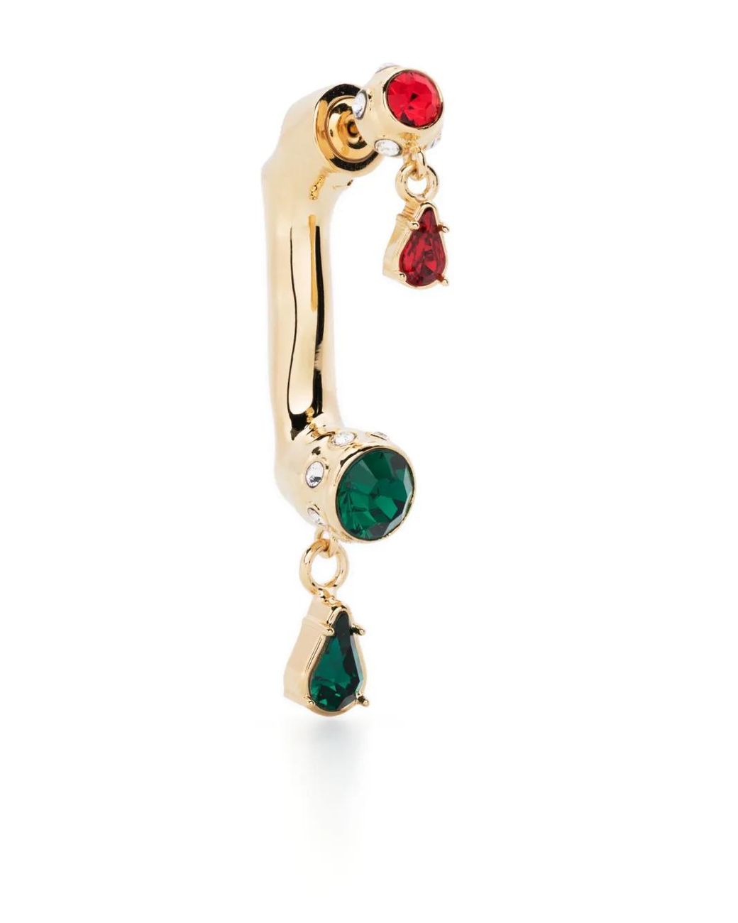Rabanne White Crystal-Embellished Drop Earring