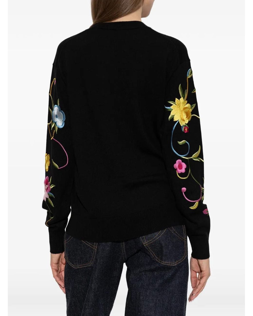 KENZO Black Wildflower Wool Jumper