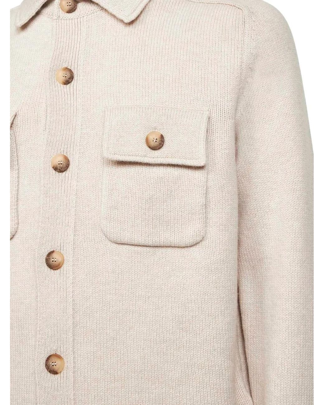 D4.0 Natural Chest-Pocket Button Overshirt for men