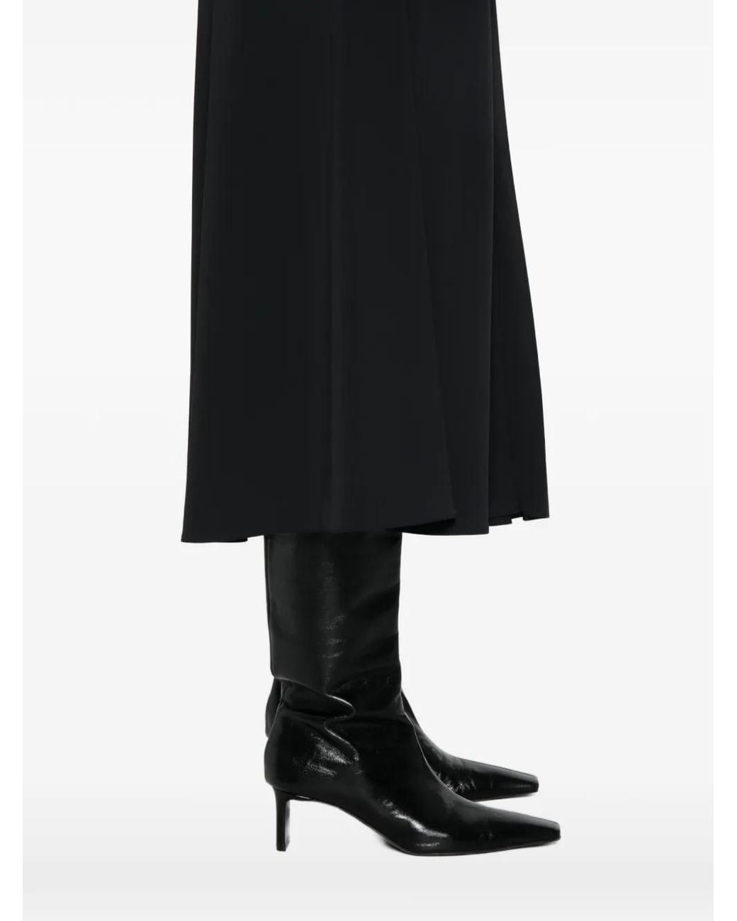 iBlues Black Iblalamaro Pleated Midi Skirt
