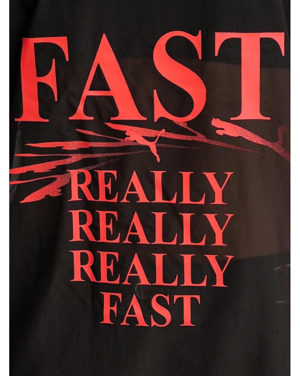 PUMA Black Slogan-Print Mesh T-Shirt