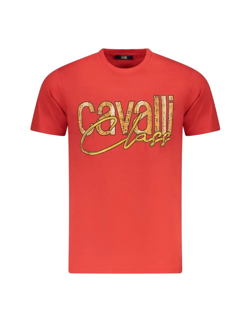 Roberto Cavalli Red Logo-Print T-Shirt for men