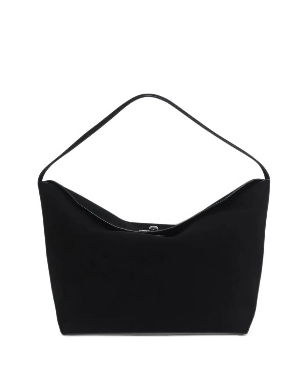 Christopher Esber Black Small Turnlock Suede Shoulder Bag