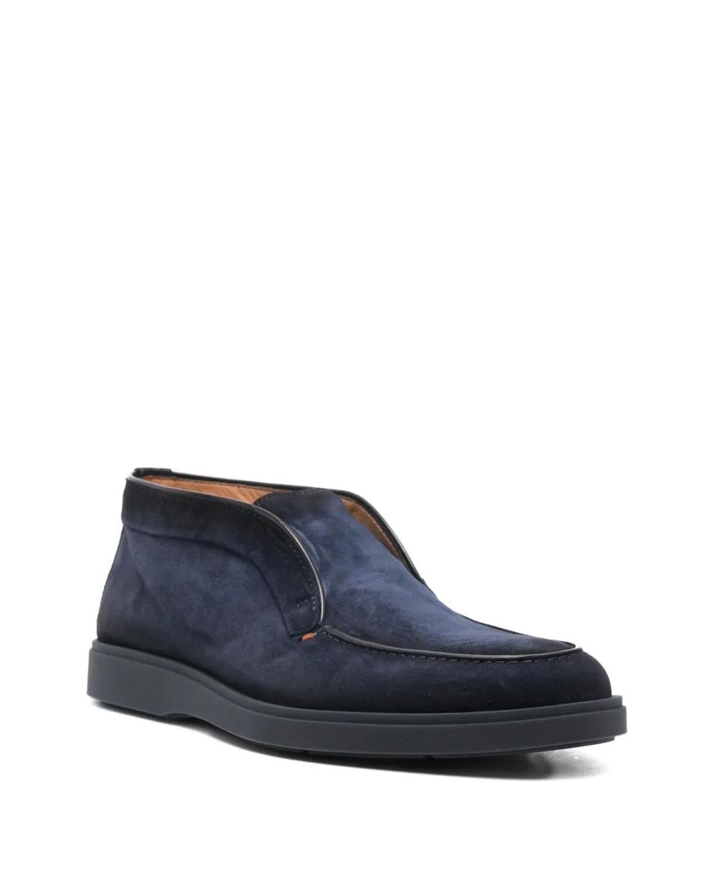 Santoni Blue Suede Loafers for men