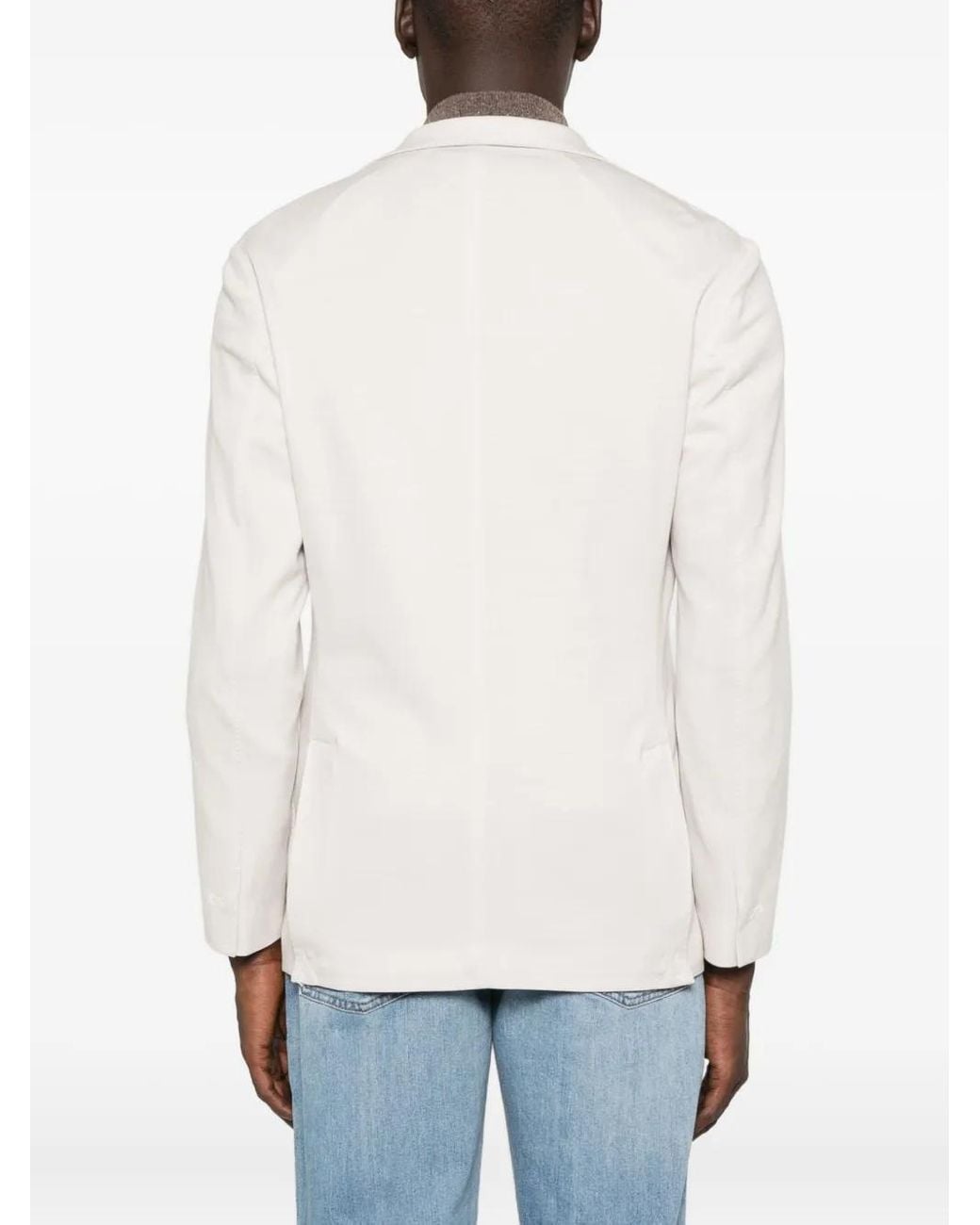 Eleventy White Two-Button Patch-Pocket Blazer for men