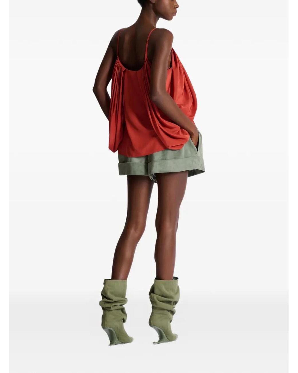 Balmain Gedrapeerde Blouse in het Red