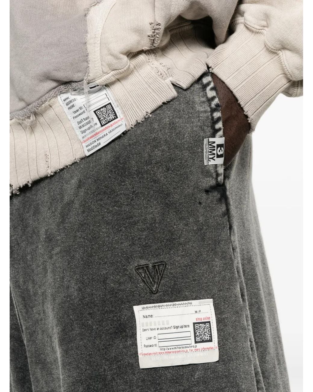 Maison Mihara Yasuhiro Gray Bleached Wide-Leg Track Pants for men