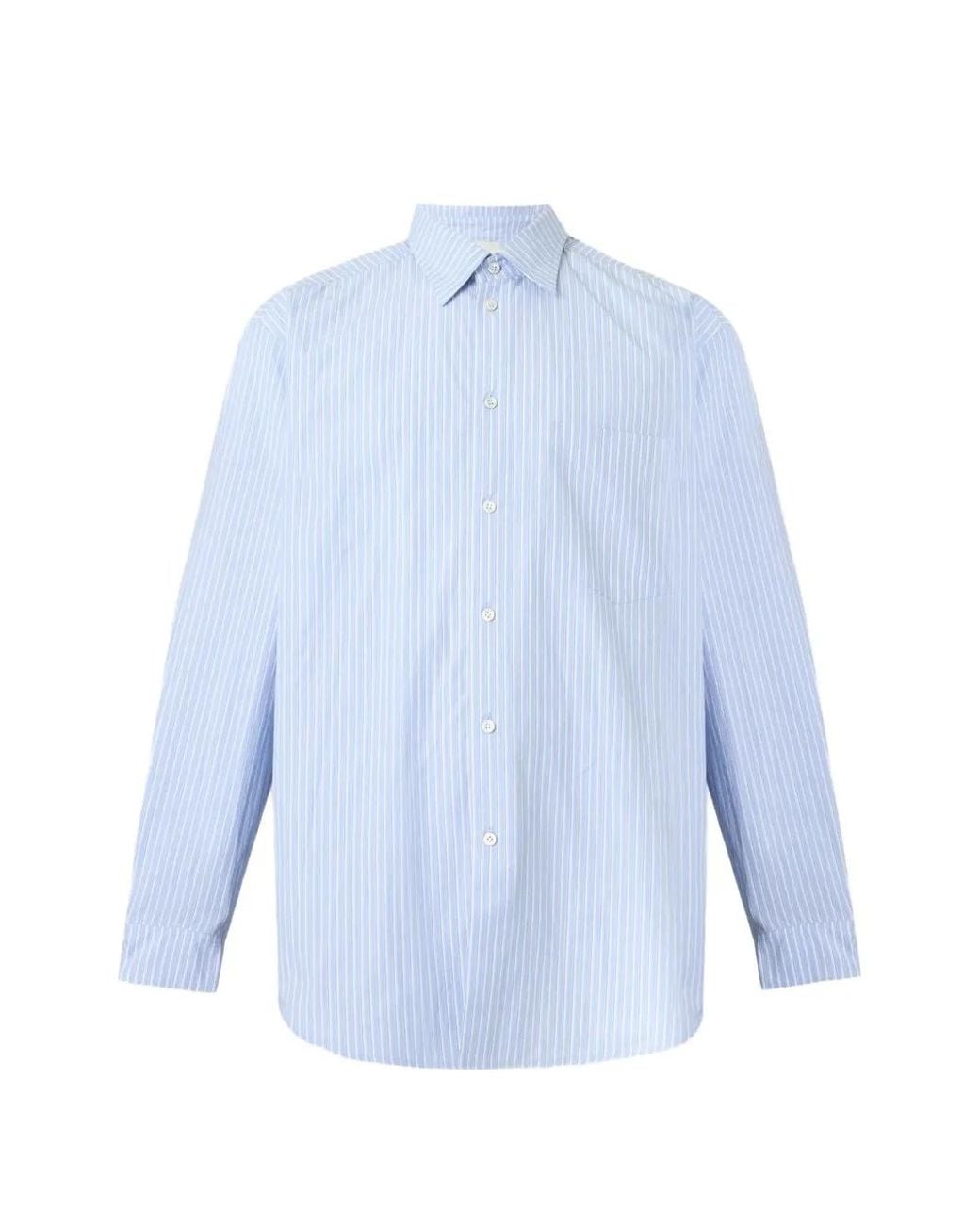 Nanushka Blue Sebas Vertical-Stripe Shirt