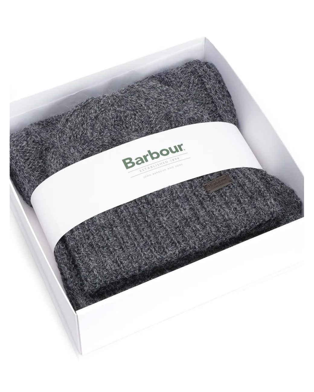 Barbour Gray Cable-Knit Scarf (Set Of Two) for men