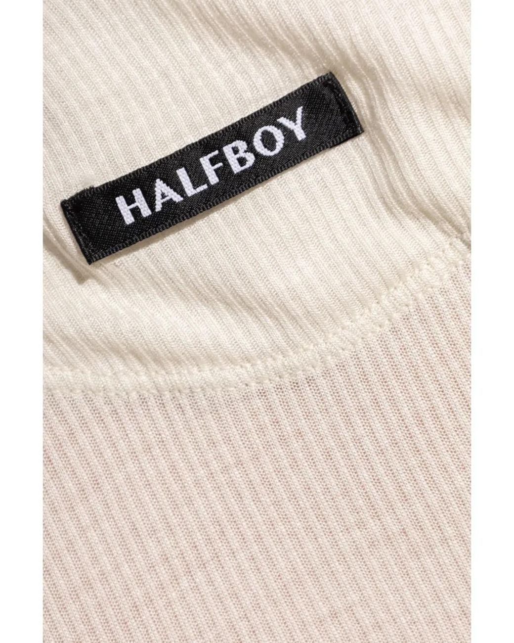 Halfboy Natural Logo-Patch Top