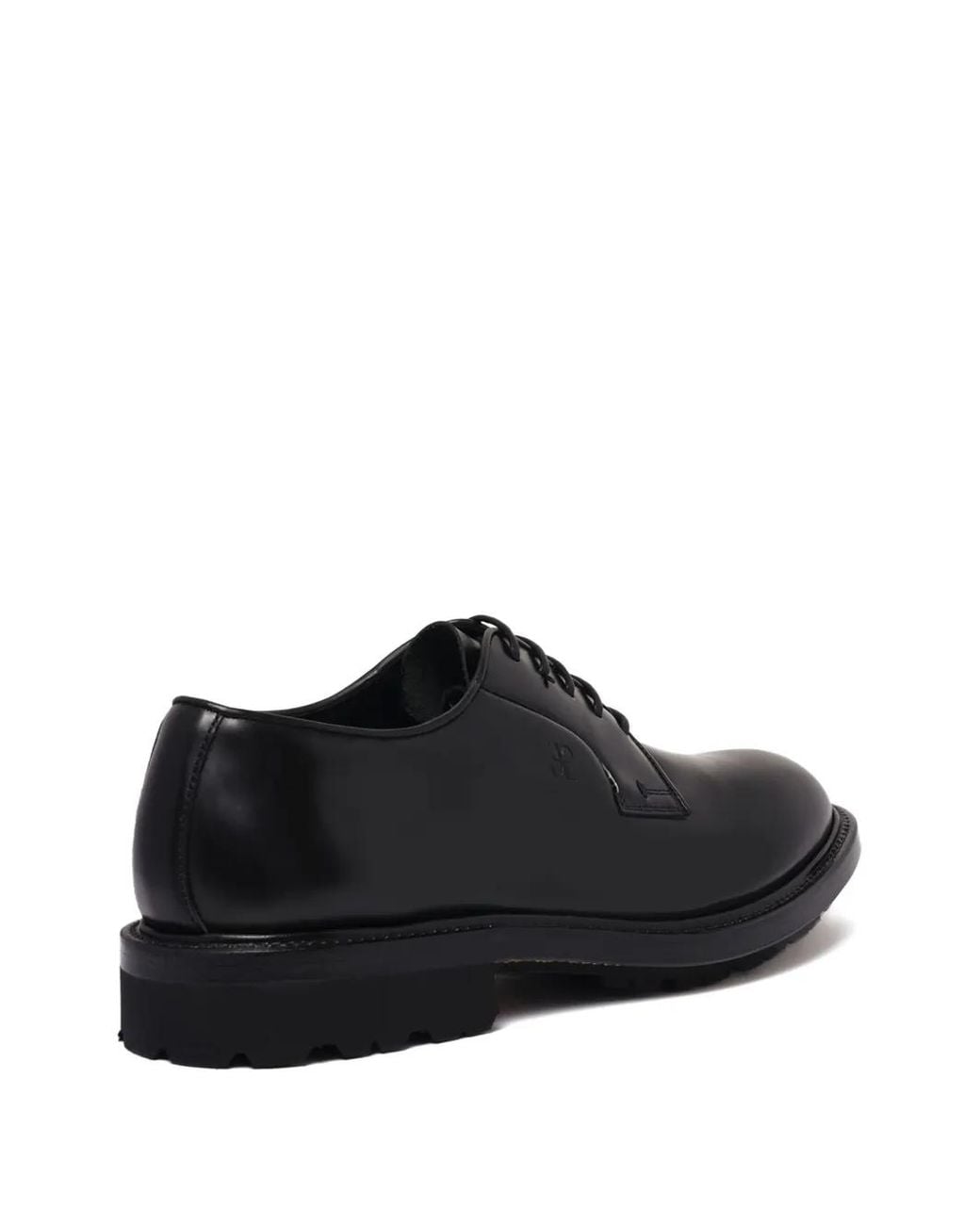Fabi Black Embossed-Logo Derby Shoes for men