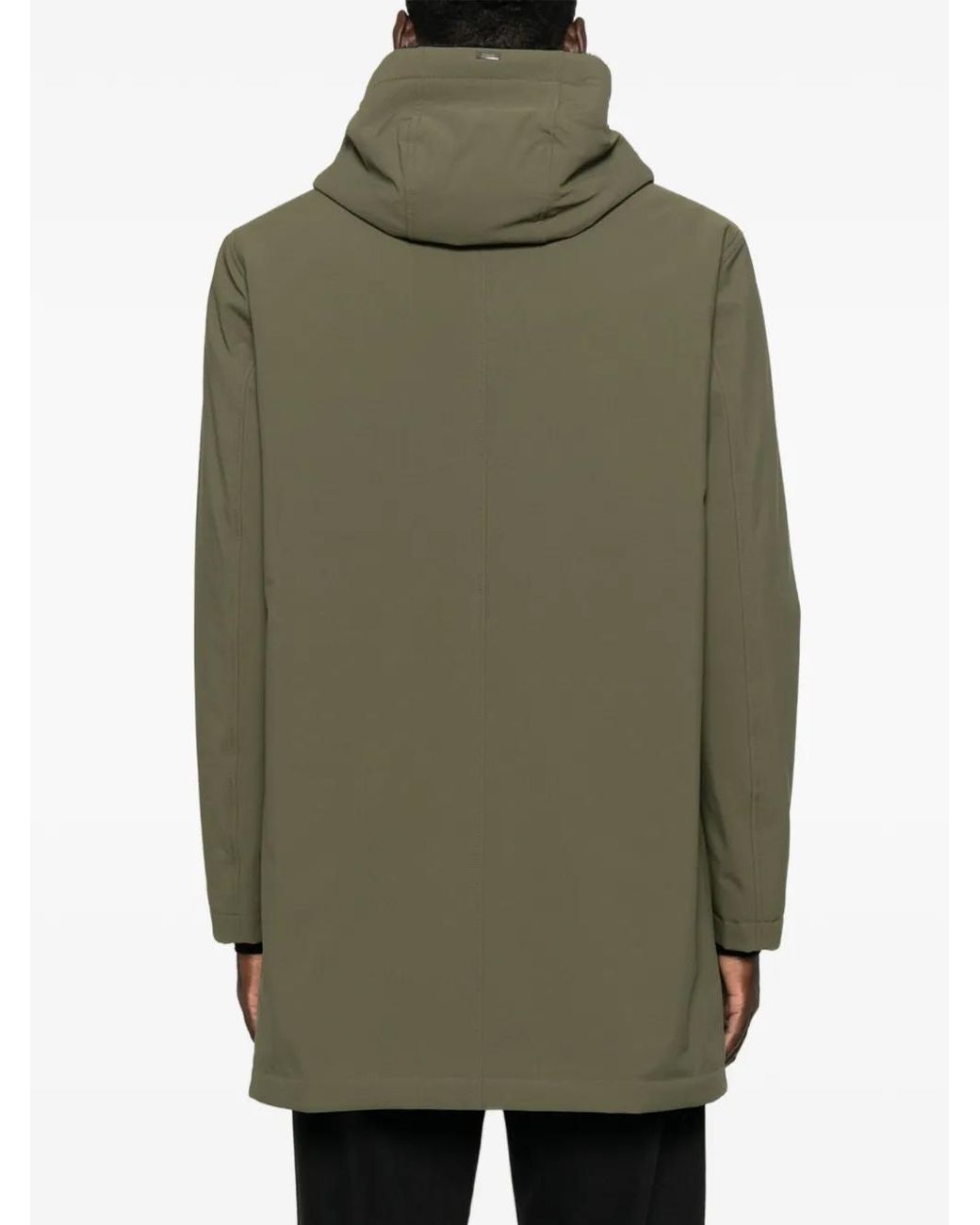 Herno Green Faux-Fur Trim Hooded Jacket for men
