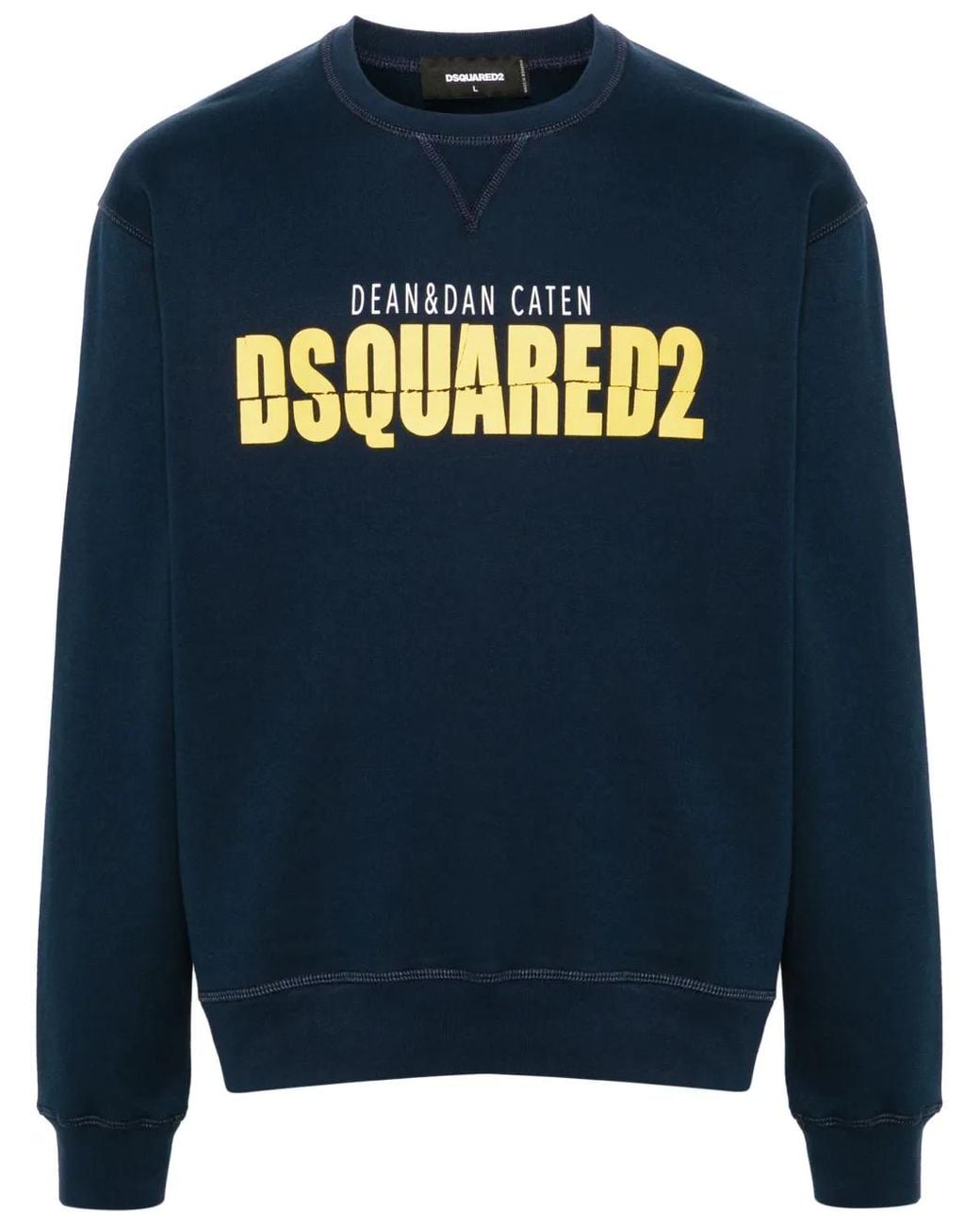 DSquared² Blue Cool Fit Logo-Print Sweatshirt for men