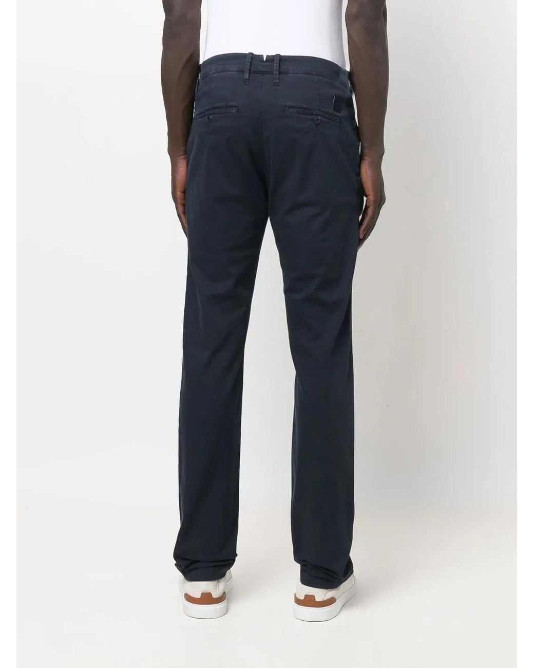 Jacob Cohen Blue Low-Rise Straight-Leg Trousers for men