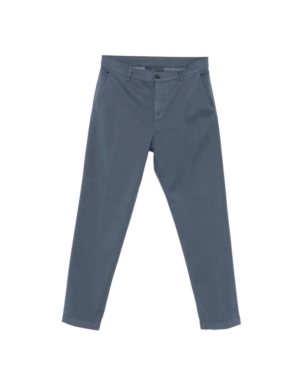 Canali Blue Pantalon Chino À Coupe Droite for men