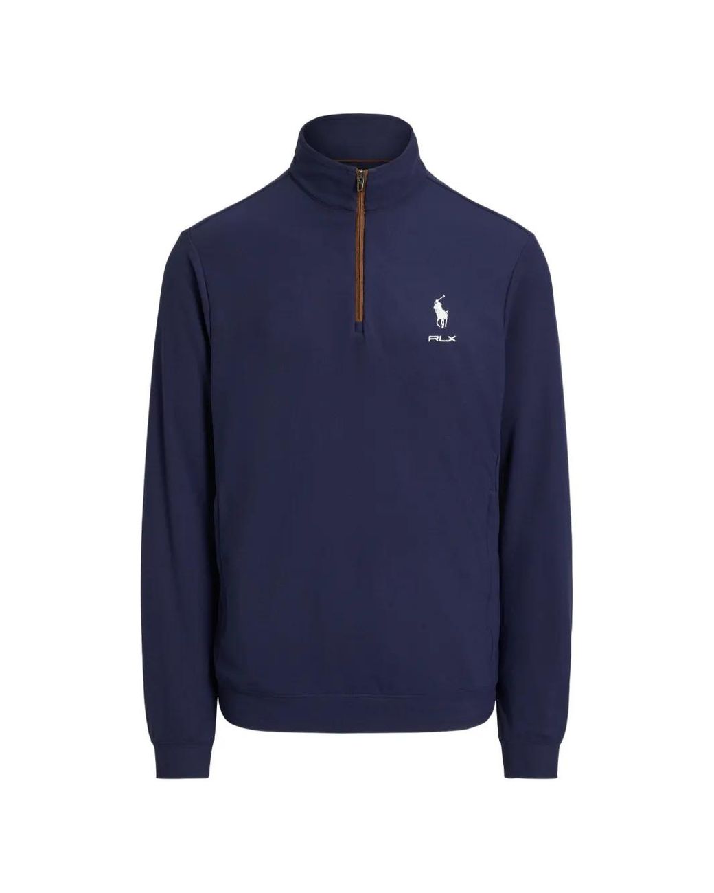 Ralph Lauren Blue Polo Pony Half-Zip Sweater for men
